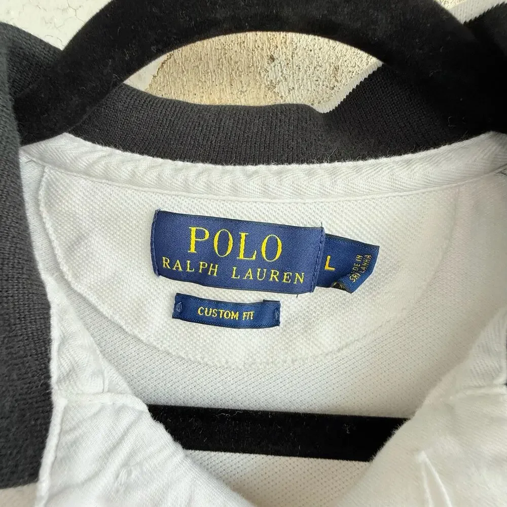 Polo Ralph Lauren Indian Head Chief Patch Polo Shirt Rugby Custom Fit Mens‎ L